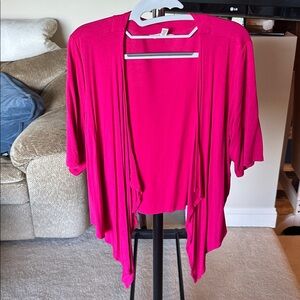 Soma Bold Pink Waterfall Cardigan